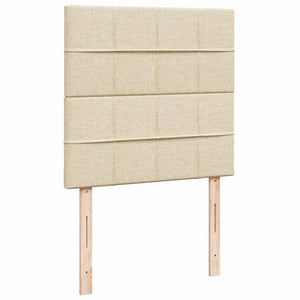 Κρεβάτι Boxspring με Στρώμα Κρεμ 90x200 εκ.Υφασμάτινο - Pakobazaar