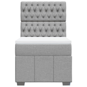 Κρεβάτι Boxspring με Στρώμα Ανοιχτό Γκρι 90x200 εκ. Υφασμάτινο - Pakobazaar