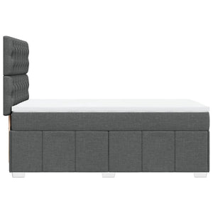 Κρεβάτι Boxspring με Στρώμα Σκούρο Γκρι 90x200 εκ. Υφασμάτινο - Pakobazaar