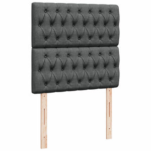 Κρεβάτι Boxspring με Στρώμα Σκούρο Γκρι 90x200 εκ. Υφασμάτινο - Pakobazaar