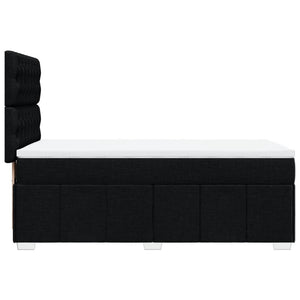 Κρεβάτι Boxspring με Στρώμα Μαύρο 90x200 εκ. Υφασμάτινο - Pakobazaar