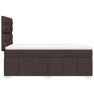 Κρεβάτι Boxspring με Στρώμα Σκούρο Καφέ 90x200 εκ. Υφασμάτινο - Pakobazaar