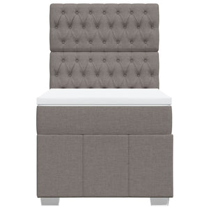 Κρεβάτι Boxspring με Στρώμα Taupe 90x200 εκ. Υφασμάτινο - Pakobazaar