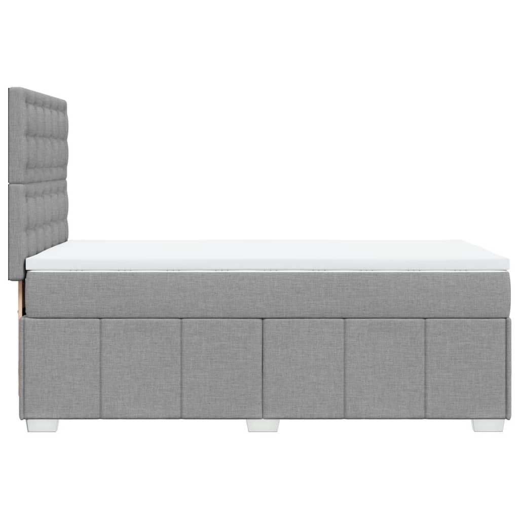 Κρεβάτι Boxspring με Στρώμα Ανοιχτό Γκρι 90x200 εκ. Υφασμάτινο - Pakobazaar