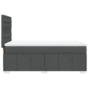 Κρεβάτι Boxspring με Στρώμα Σκούρο Γκρι 90x200 εκ. Υφασμάτινο - Pakobazaar