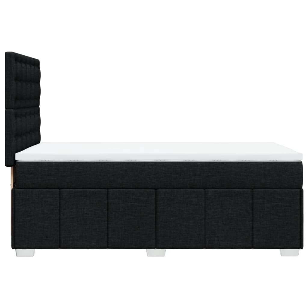 Κρεβάτι Boxspring με Στρώμα Μαύρο 90x200 εκ. Υφασμάτινο