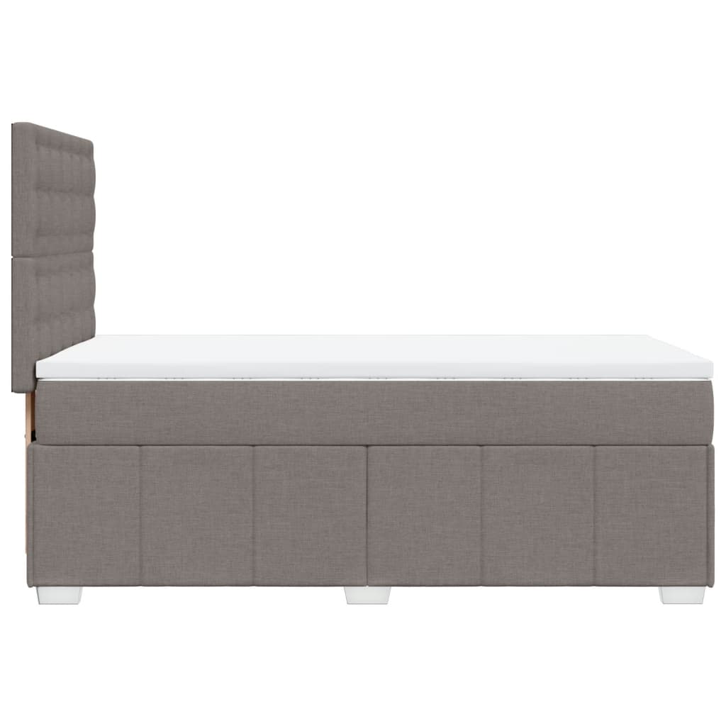 Κρεβάτι Boxspring με Στρώμα Taupe 90x200 εκ. Υφασμάτινο - Pakobazaar