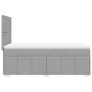 Κρεβάτι Boxspring με Στρώμα Ανοιχτό Γκρι 100x200 εκ. Υφασμάτινο - Pakobazaar