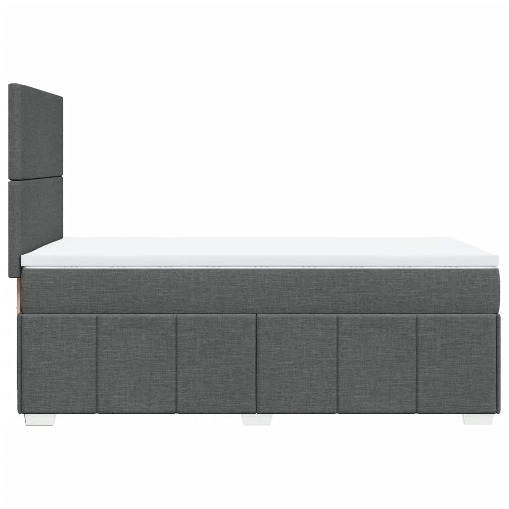 Κρεβάτι Boxspring με Στρώμα Σκούρο Γκρι 100x200 εκ. Υφασμάτινο - Pakobazaar