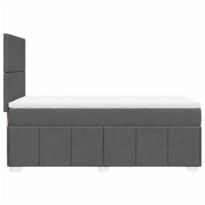 Κρεβάτι Boxspring με Στρώμα Σκούρο Γκρι 100x200 εκ. Υφασμάτινο - Pakobazaar