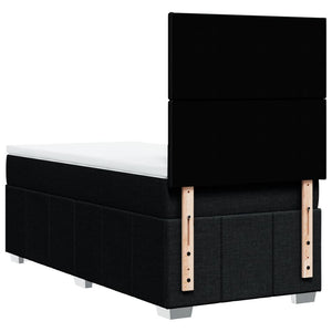 Κρεβάτι Boxspring με Στρώμα Μαύρο 100 x 200 εκ. Υφασμάτινο