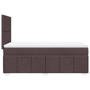Κρεβάτι Boxspring με Στρώμα Σκούρο Καφέ 100x200 εκ. Υφασμάτινο - Pakobazaar