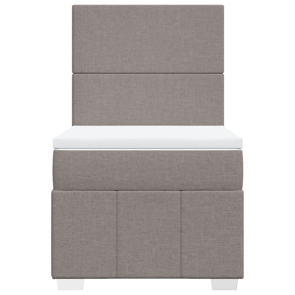 Κρεβάτι Boxspring με Στρώμα Taupe 100 x 200 εκ. Υφασμάτινο - Pakobazaar