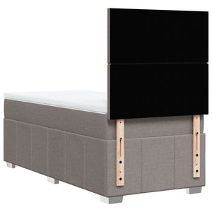 Κρεβάτι Boxspring με Στρώμα Taupe 100 x 200 εκ. Υφασμάτινο - Pakobazaar