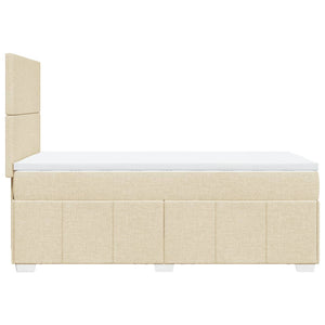 Κρεβάτι Boxspring με Στρώμα Κρεμ 100 x 200 εκ. Υφασμάτινο - Pakobazaar