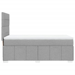 Κρεβάτι Boxspring με Στρώμα Ανοιχτό Γκρι 100x200 εκ. Υφασμάτινο - Pakobazaar