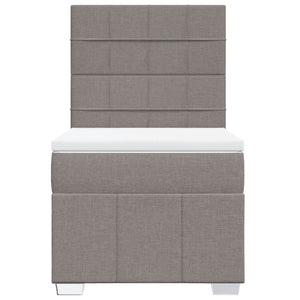 Κρεβάτι Boxspring με Στρώμα Taupe 100 x 200 εκ. Υφασμάτινο - Pakobazaar