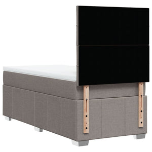 Κρεβάτι Boxspring με Στρώμα Taupe 100 x 200 εκ. Υφασμάτινο - Pakobazaar