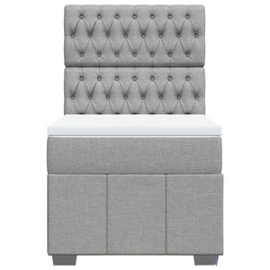Κρεβάτι Boxspring με Στρώμα Ανοιχτό Γκρι 100x200 εκ. Υφασμάτινο - Pakobazaar