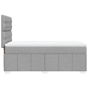 Κρεβάτι Boxspring με Στρώμα Ανοιχτό Γκρι 100x200 εκ. Υφασμάτινο - Pakobazaar