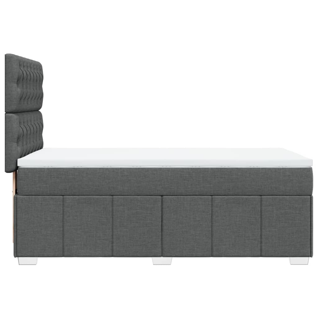 Κρεβάτι Boxspring με Στρώμα Σκούρο Γκρι 100x200 εκ. Υφασμάτινο - Pakobazaar