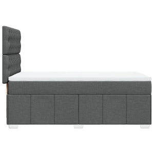 Κρεβάτι Boxspring με Στρώμα Σκούρο Γκρι 100x200 εκ. Υφασμάτινο - Pakobazaar