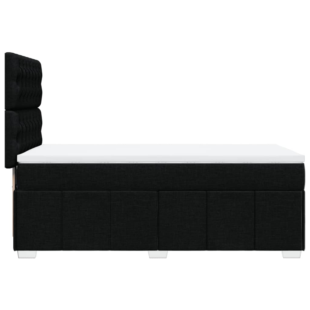 Κρεβάτι Boxspring με Στρώμα Μαύρο 100 x 200 εκ. Υφασμάτινο - Pakobazaar