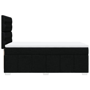 Κρεβάτι Boxspring με Στρώμα Μαύρο 100 x 200 εκ. Υφασμάτινο - Pakobazaar