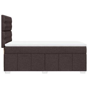 Κρεβάτι Boxspring με Στρώμα Σκούρο Καφέ 100x200 εκ. Υφασμάτινο - Pakobazaar