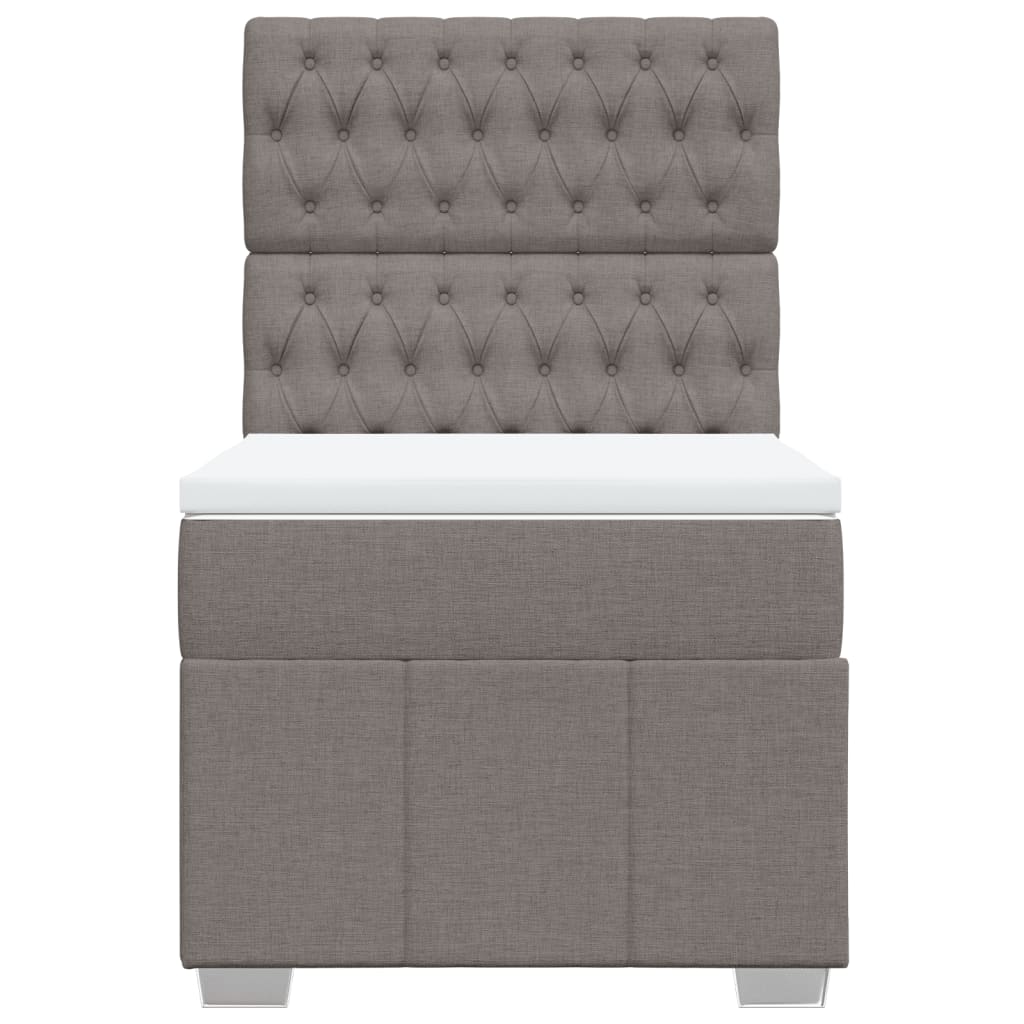 Κρεβάτι Boxspring με Στρώμα Taupe 100 x 200 εκ. Υφασμάτινο - Pakobazaar