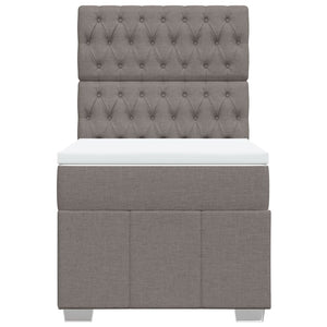 Κρεβάτι Boxspring με Στρώμα Taupe 100 x 200 εκ. Υφασμάτινο - Pakobazaar