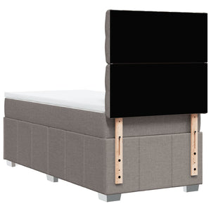 Κρεβάτι Boxspring με Στρώμα Taupe 100 x 200 εκ. Υφασμάτινο - Pakobazaar