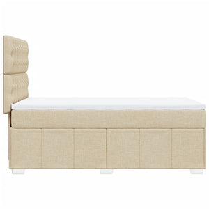Κρεβάτι Boxspring με Στρώμα Κρεμ 100 x 200 εκ. Υφασμάτινο - Pakobazaar