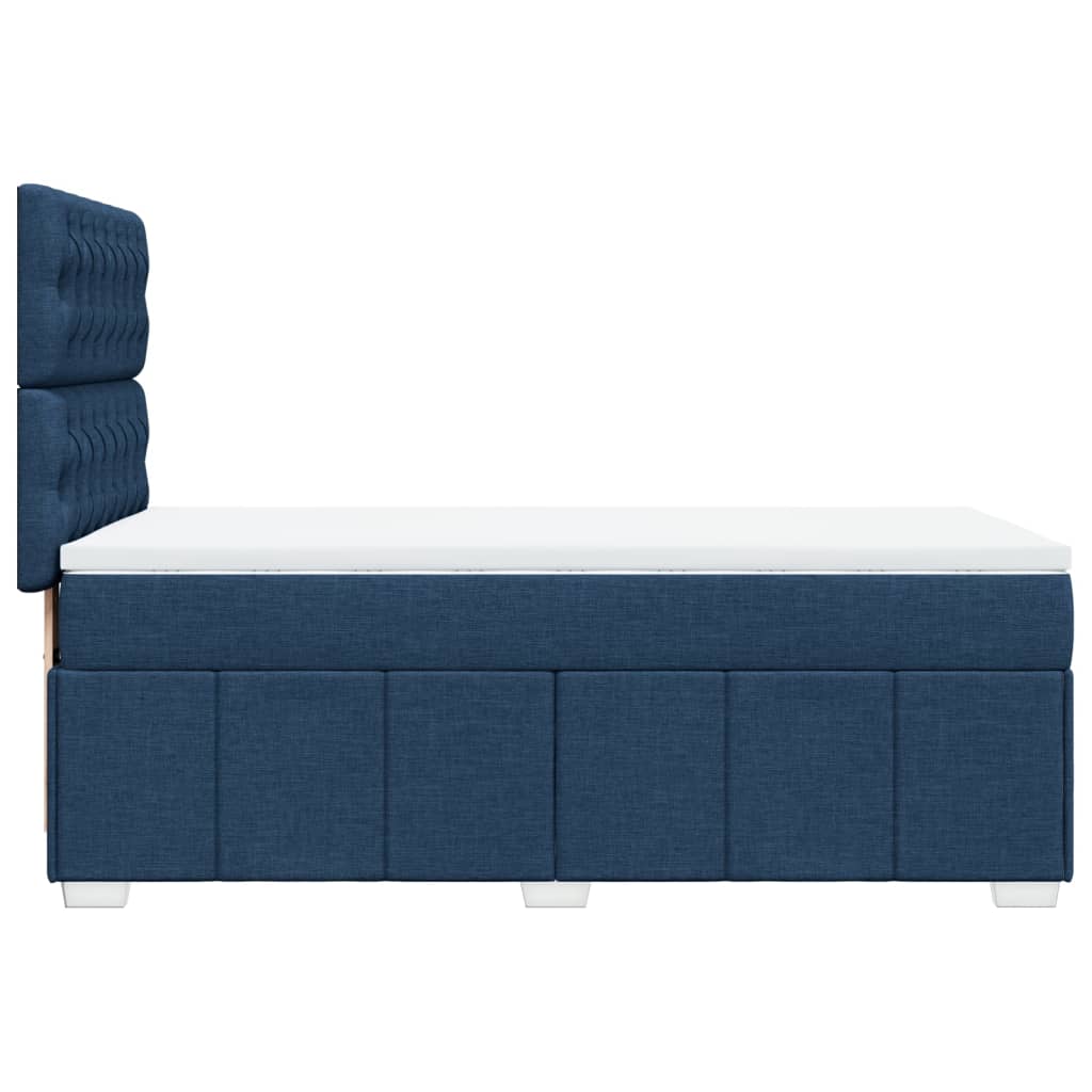 Κρεβάτι Boxspring με Στρώμα Μπλε 100 x 200 εκ. Υφασμάτινο - Pakobazaar