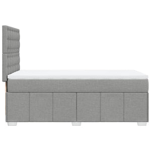 Κρεβάτι Boxspring με Στρώμα Ανοιχτό Γκρι 100x200 εκ. Υφασμάτινο - Pakobazaar