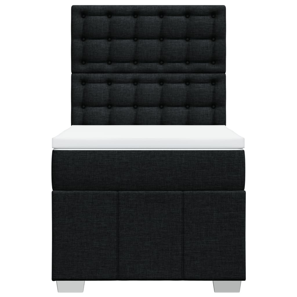 Κρεβάτι Boxspring με Στρώμα Μαύρο 100 x 200 εκ. Υφασμάτινο