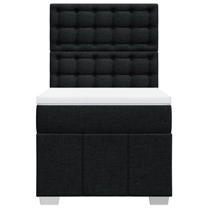 Κρεβάτι Boxspring με Στρώμα Μαύρο 100 x 200 εκ. Υφασμάτινο