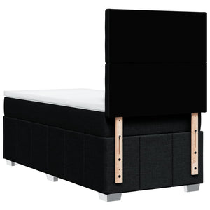 Κρεβάτι Boxspring με Στρώμα Μαύρο 100 x 200 εκ. Υφασμάτινο