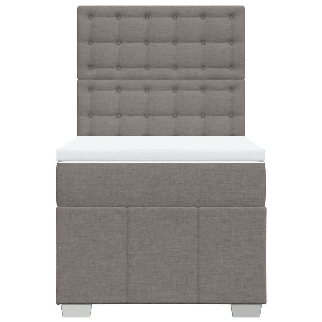 Κρεβάτι Boxspring με Στρώμα Taupe 100 x 200 εκ. Υφασμάτινο - Pakobazaar