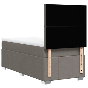 Κρεβάτι Boxspring με Στρώμα Taupe 100 x 200 εκ. Υφασμάτινο - Pakobazaar