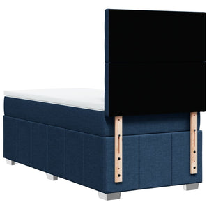 Κρεβάτι Boxspring με Στρώμα Μπλε 100 x 200 εκ. Υφασμάτινο