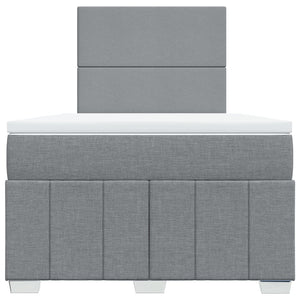 Κρεβάτι Boxspring με Στρώμα Ανοιχτό Γκρι 120x190 εκ. Υφασμάτινο - Pakobazaar