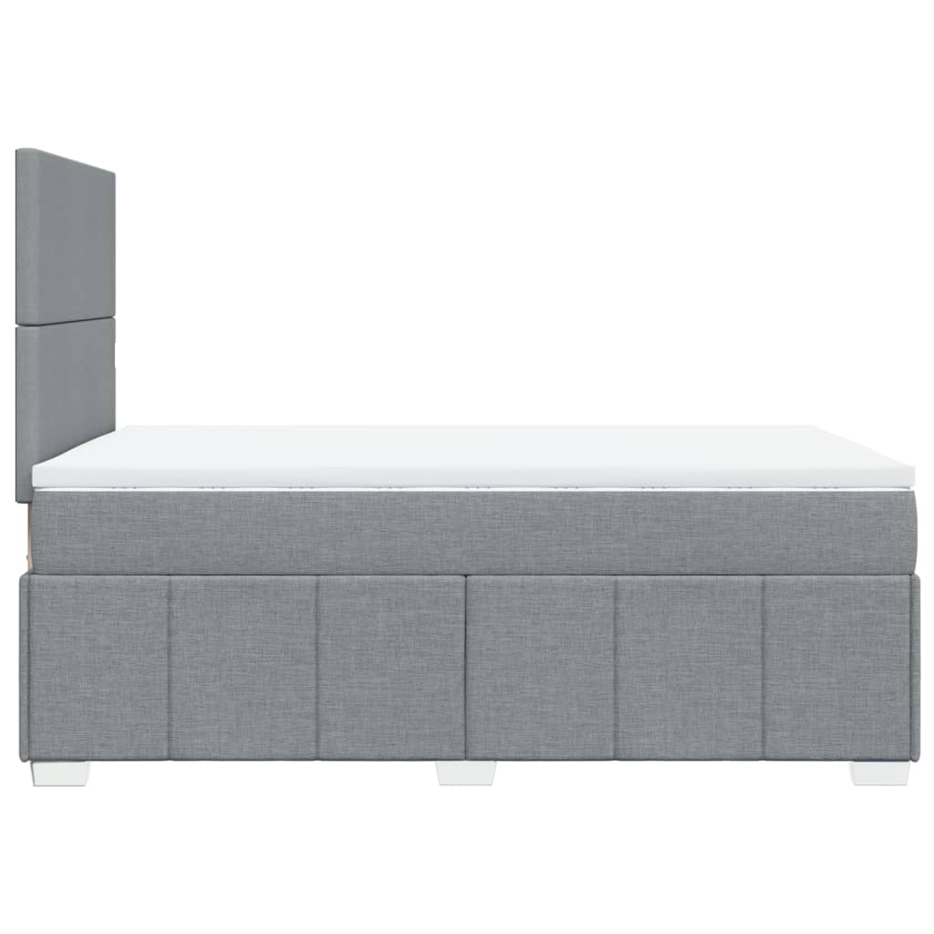 Κρεβάτι Boxspring με Στρώμα Ανοιχτό Γκρι 120x190 εκ. Υφασμάτινο - Pakobazaar