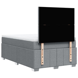 Κρεβάτι Boxspring με Στρώμα Ανοιχτό Γκρι 120x190 εκ. Υφασμάτινο - Pakobazaar