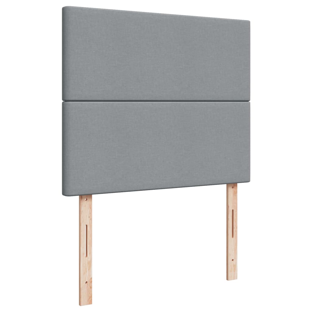 Κρεβάτι Boxspring με Στρώμα Ανοιχτό Γκρι 120x190 εκ. Υφασμάτινο - Pakobazaar