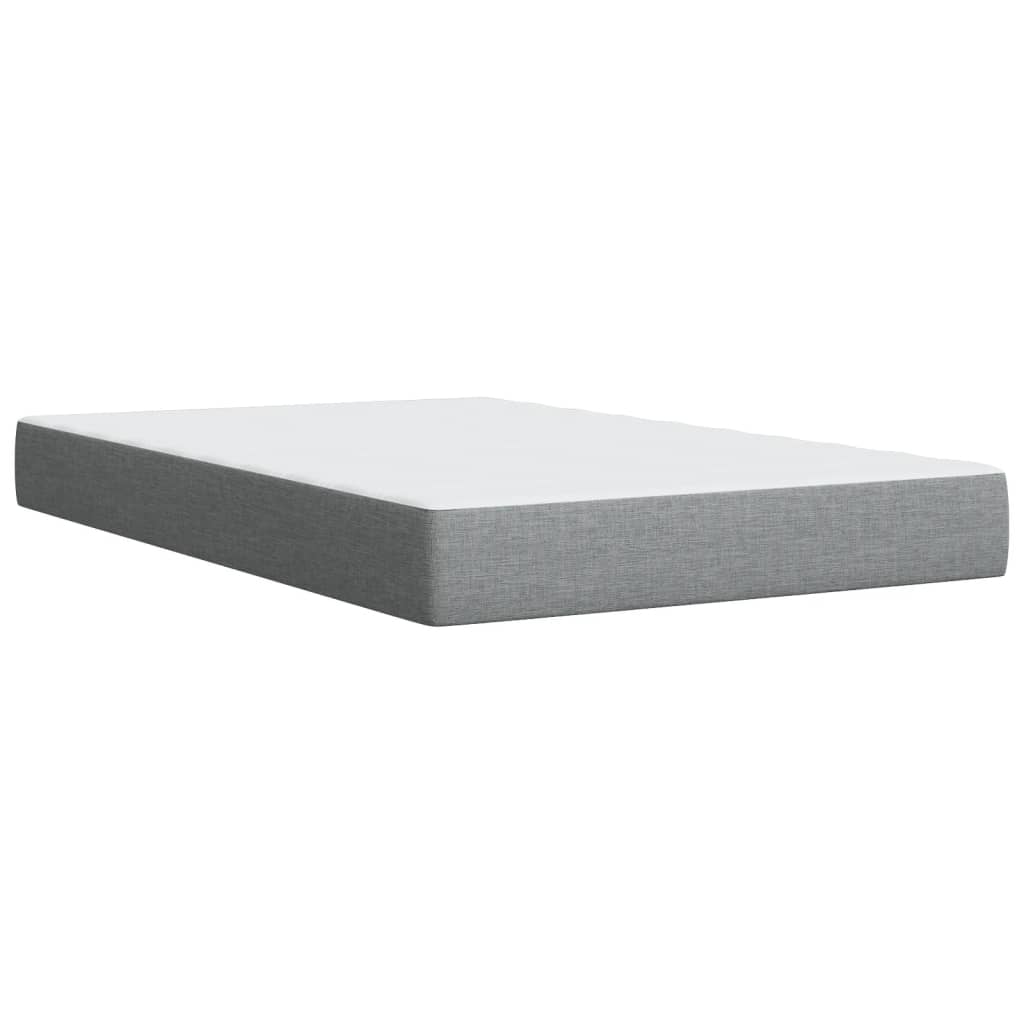 Κρεβάτι Boxspring με Στρώμα Ανοιχτό Γκρι 120x190 εκ. Υφασμάτινο - Pakobazaar