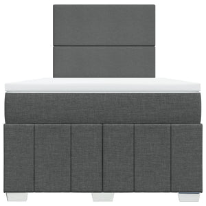 Κρεβάτι Boxspring με Στρώμα Σκούρο Γκρι 120x190 εκ Υφασμάτινο - Pakobazaar