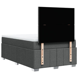 Κρεβάτι Boxspring με Στρώμα Σκούρο Γκρι 120x190 εκ Υφασμάτινο - Pakobazaar