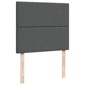 Κρεβάτι Boxspring με Στρώμα Σκούρο Γκρι 120x190 εκ Υφασμάτινο - Pakobazaar
