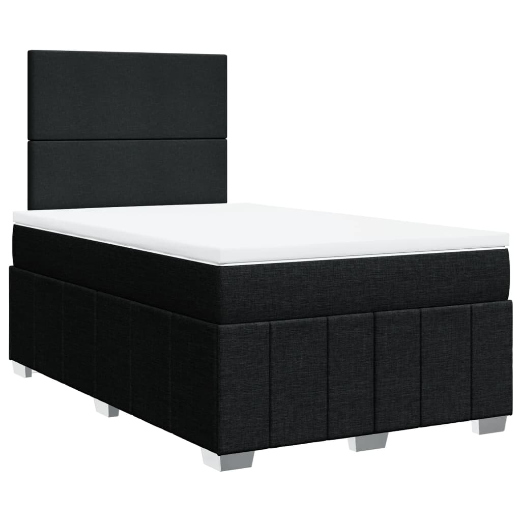 Κρεβάτι Boxspring με Στρώμα Μαύρο 120x190 εκ. Υφασμάτινο - Pakobazaar